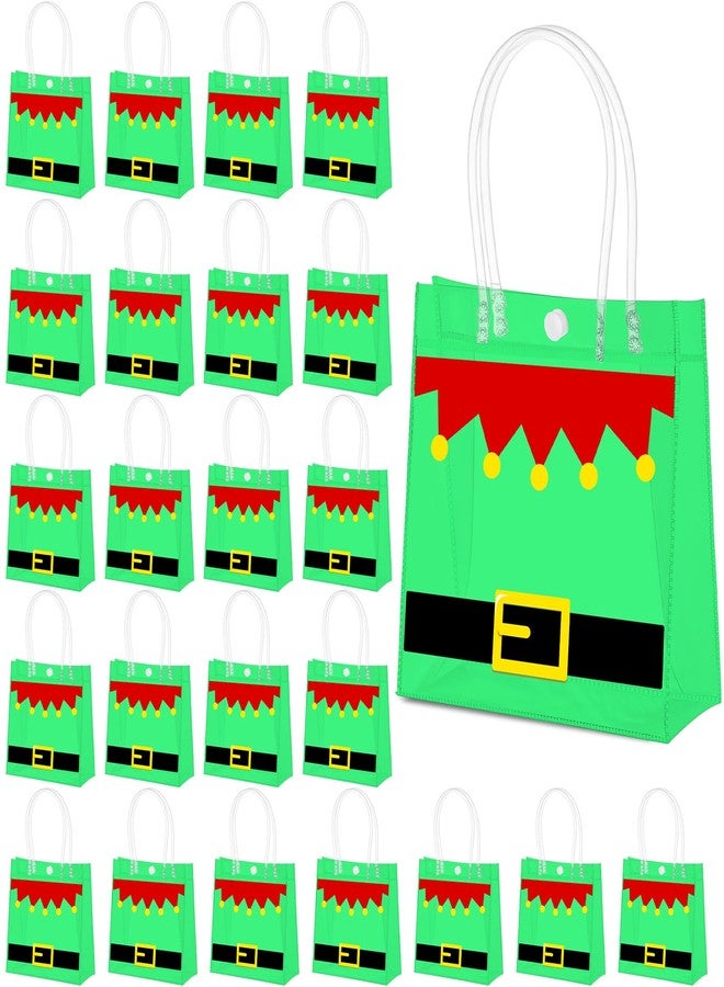 مارسبارك مجموعة مارسبارك من 24 كيس هدايا شفاف من مادة PVC لعيد الميلاد، مزودة بمقبض، وحزام سانتا كلوز، وحقيبة هدايا بلاستيكية قابلة لإعادة الاستخدام، مثالية لتوزيع الهدايا في حفلات عيد الميلاد الشتوية، مقاس 6.3 × 5.91 × 3.15 بوصة. - Image 1